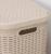 Корзина бельевая с крышкой «Ротанг», 40 л, 37×29,5×48 см, цвет латте