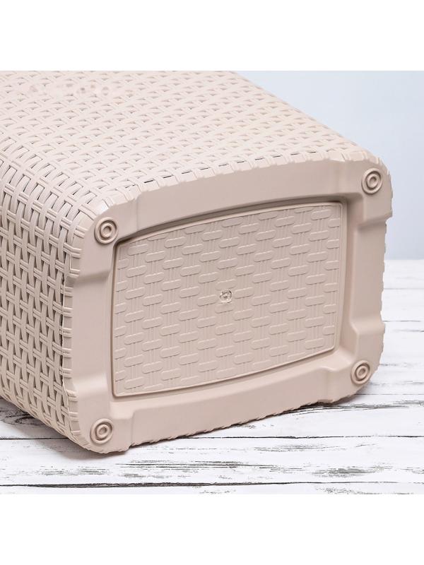 Корзина бельевая с крышкой «Ротанг», 40 л, 37×29,5×48 см, цвет латте