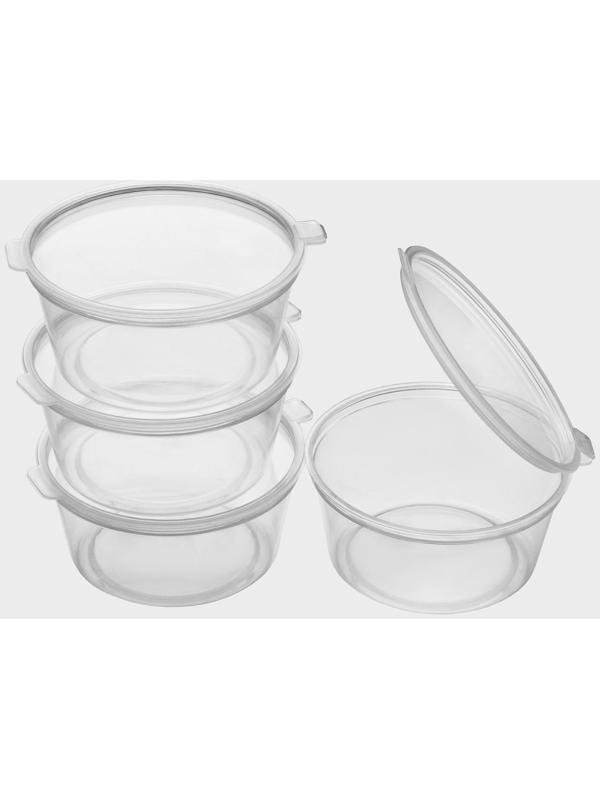 Соусник одноразовый, 80 мл, с неразъёмной крышкой, цвет прозрачный