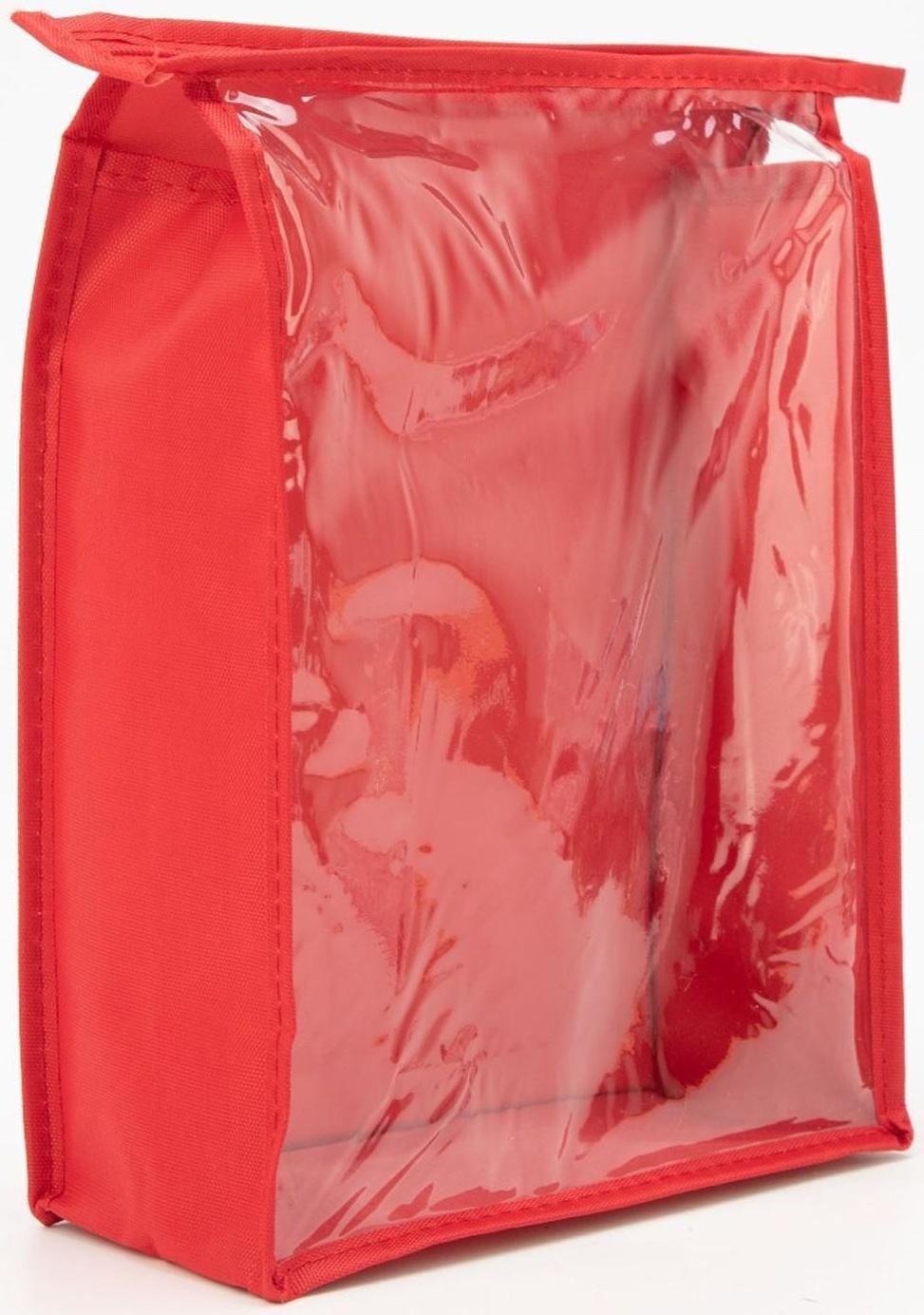 Косметичка на молнии, цвет красный