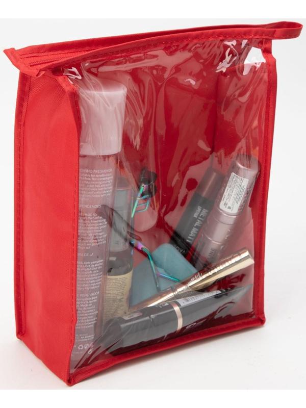 Косметичка на молнии, цвет красный