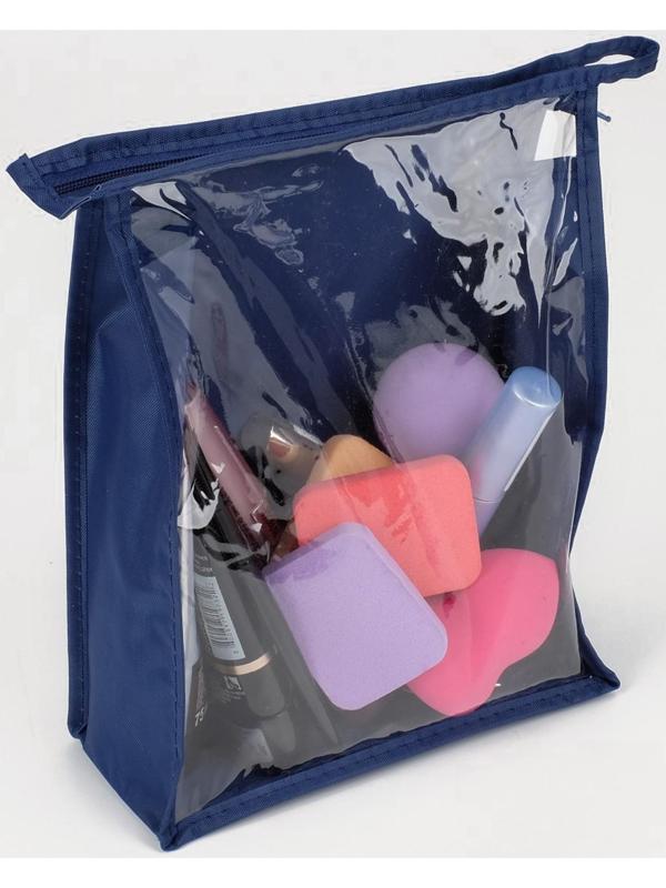 Косметичка на молнии, цвет синий