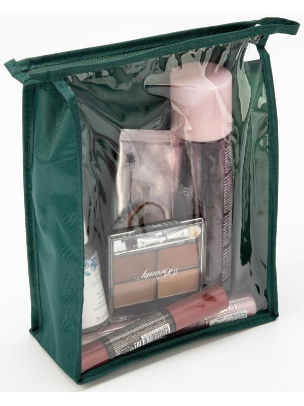 Косметичка на молнии, цвет зелёный