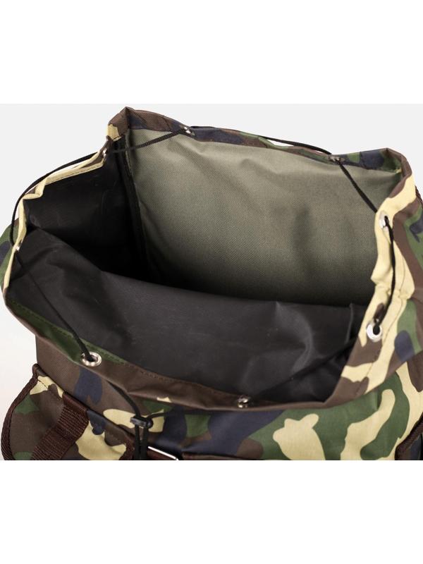 Рюкзак туристический, 55 л, отдел на шнурке, 3 наружных кармана, цвет хаки