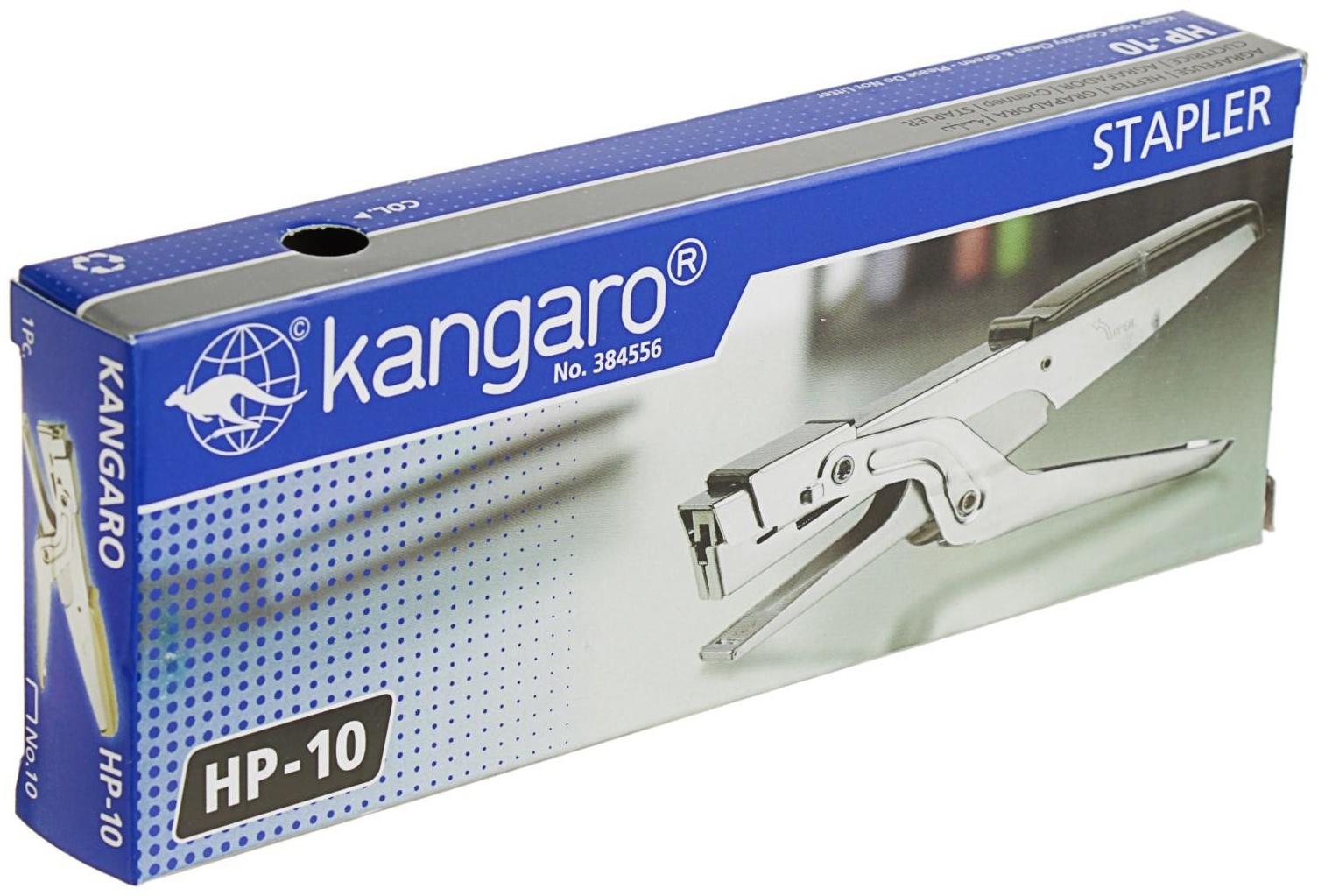Степлер Kangaro HP-10 №10, до 20 листов, для сшивания на весу, стальной, микс