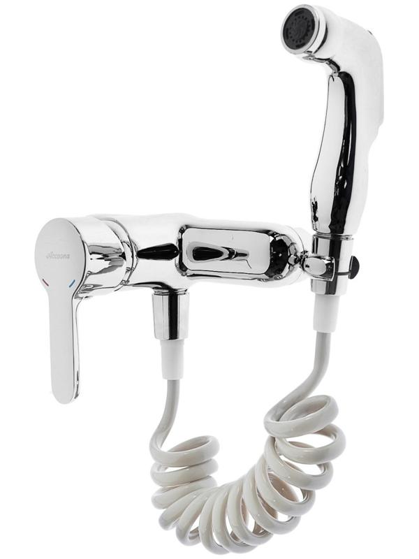 Смеситель Accoona A3167, однорычажный, с гигиенической лейкой, силумин, хром