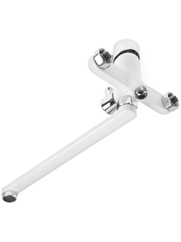 Cмеситель для ванны Accoona A7167G, однорычажный, излив 300 мм, силумин, белый