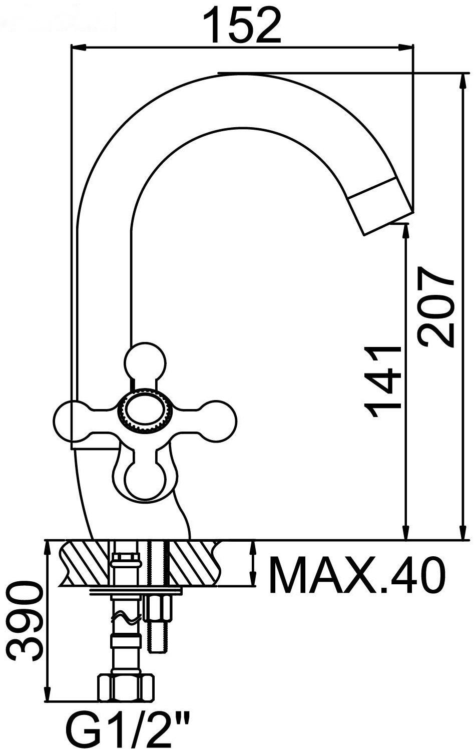 Cмеситель для раковины Accoona A9671, двухвентильный, латунь, хром