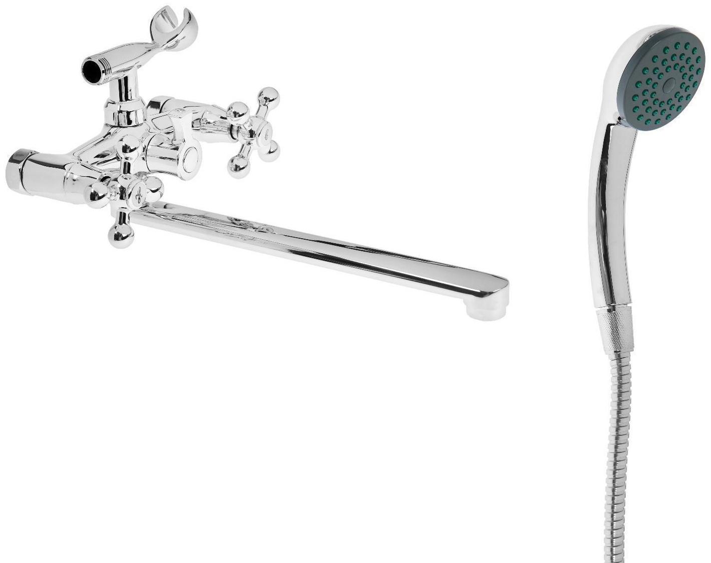 Cмеситель для ванны Accoona A7171-2, двухвентильный, латунь, хром