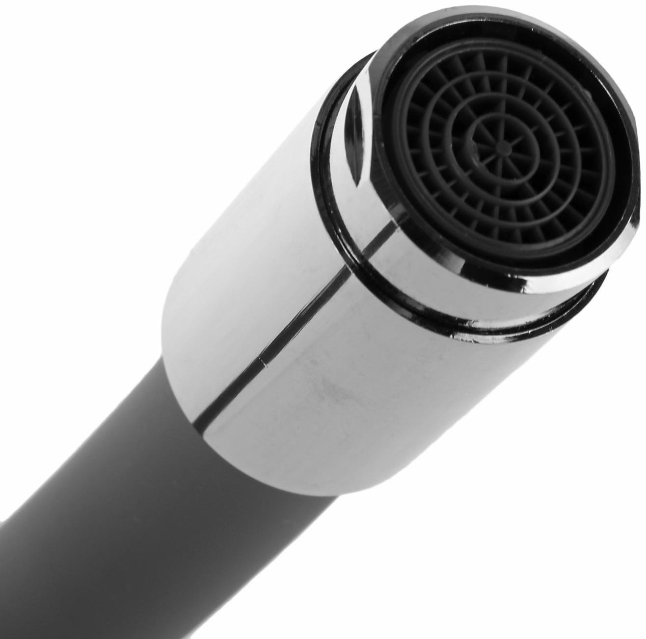 Смеситель для кухни Accoona A9890T, однорычажный, с силиконовым изливом, серый/хром