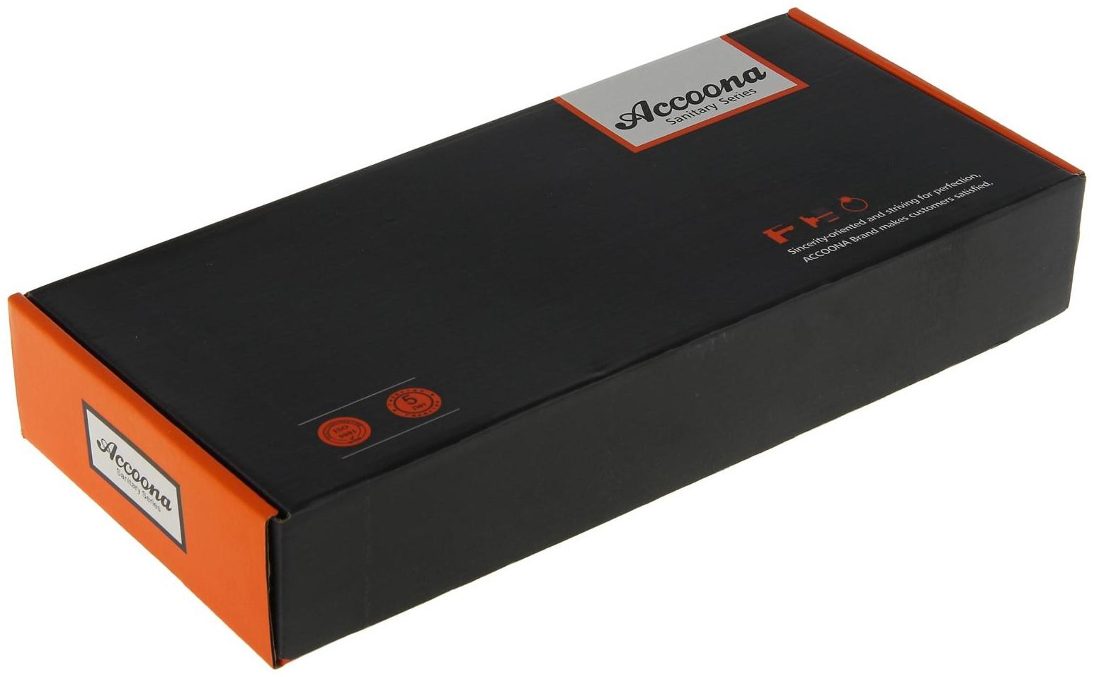 Смеситель для кухни Accoona A4882H, двухвентильный, с гибким изливом, силумин, желтый/хром