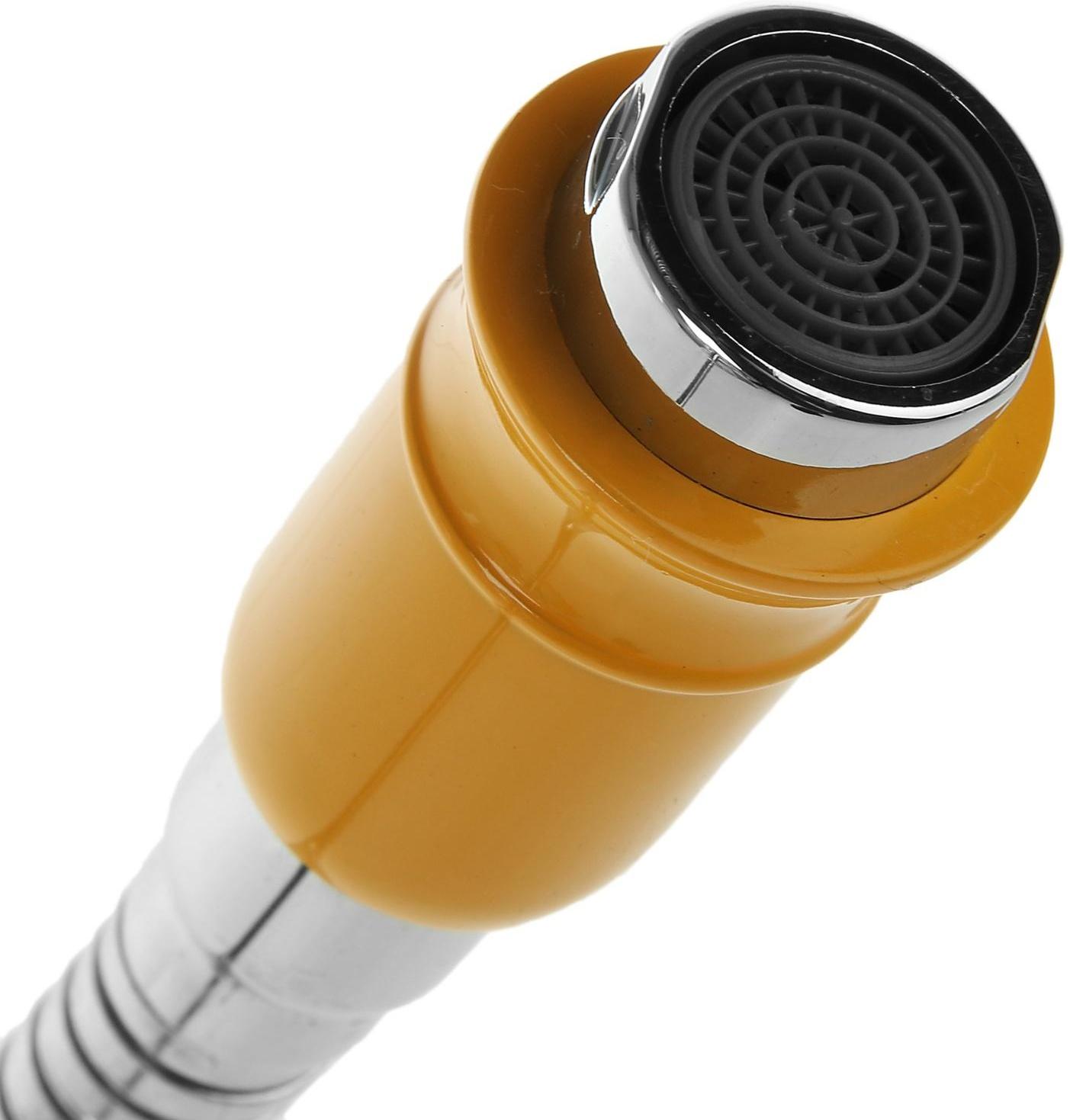 Смеситель для кухни Accoona A4882H, двухвентильный, с гибким изливом, силумин, желтый/хром