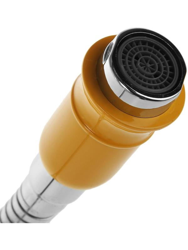 Смеситель для кухни Accoona A4882H, двухвентильный, с гибким изливом, силумин, желтый/хром