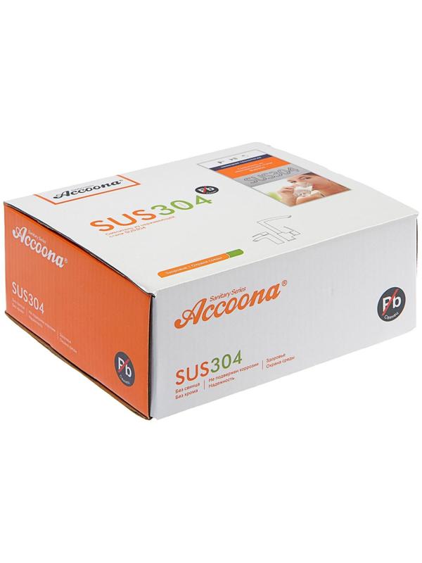 Cмеситель для раковины Accoona A9690, однорычажный, с гайкой, нержавеющая сталь