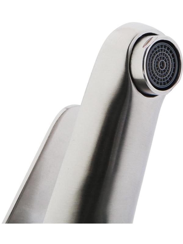 Cмеситель для раковины Accoona A9690, однорычажный, с гайкой, нержавеющая сталь