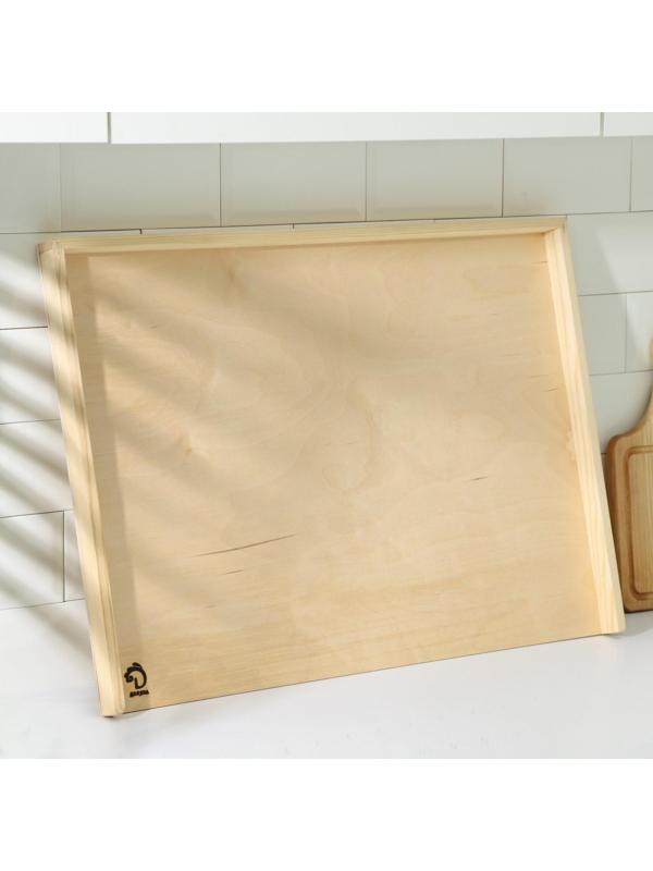 Доска для пельменей и пирогов с бортиком Доляна «Хозяюшка», берёза, 70×50×0,4 см