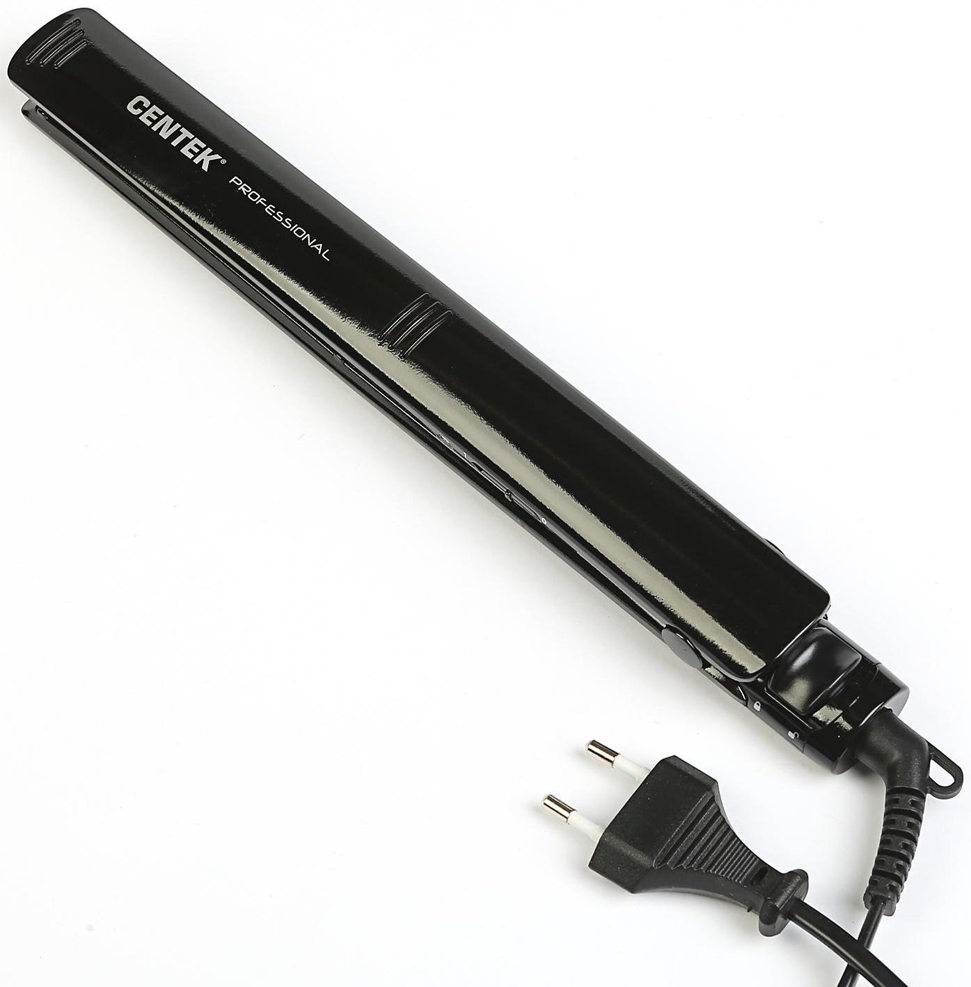 Выпрямитель Centek CT-2017, 60 Вт, керамическое покрытие, 25х120 мм, до 230°C, LED, черный