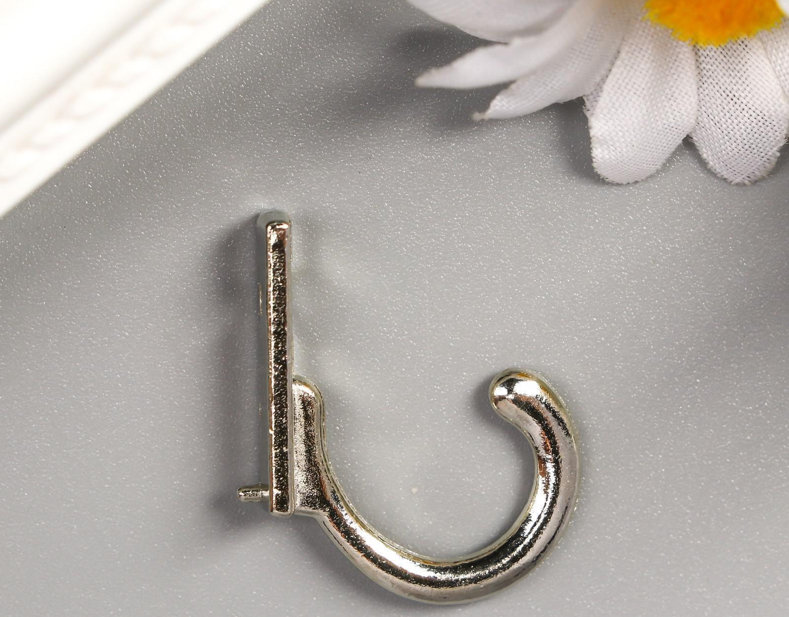 Крючок металл (набор 5 шт) серебро 2,7х0,6 см