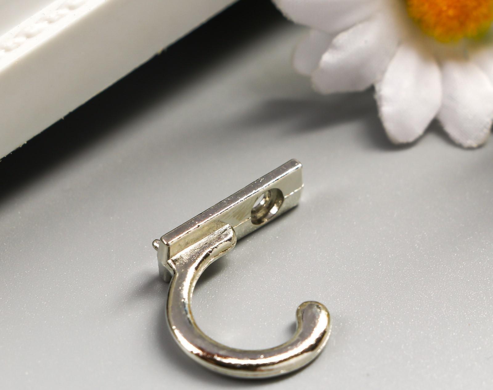 Крючок металл (набор 5 шт) серебро 2,7х0,6 см