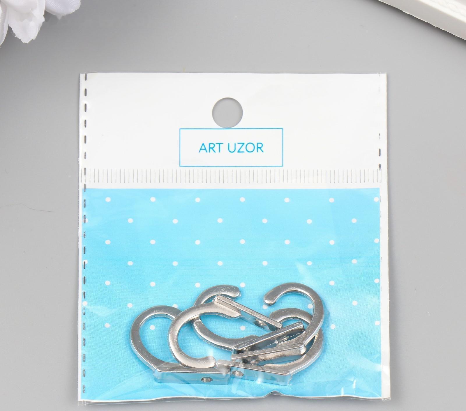 Крючок металл (набор 5 шт) серебро 2,7х0,6 см