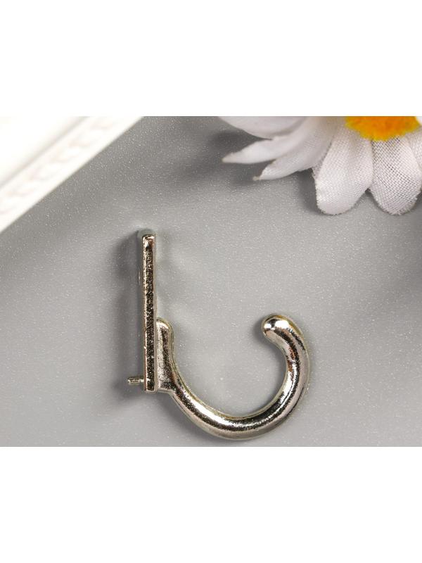 Крючок металл (набор 5 шт) серебро 2,7х0,6 см
