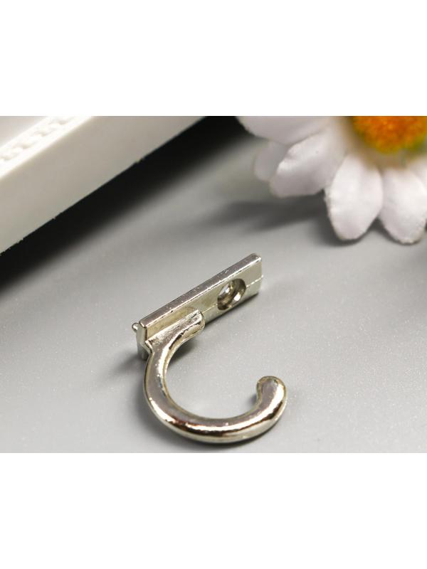 Крючок металл (набор 5 шт) серебро 2,7х0,6 см