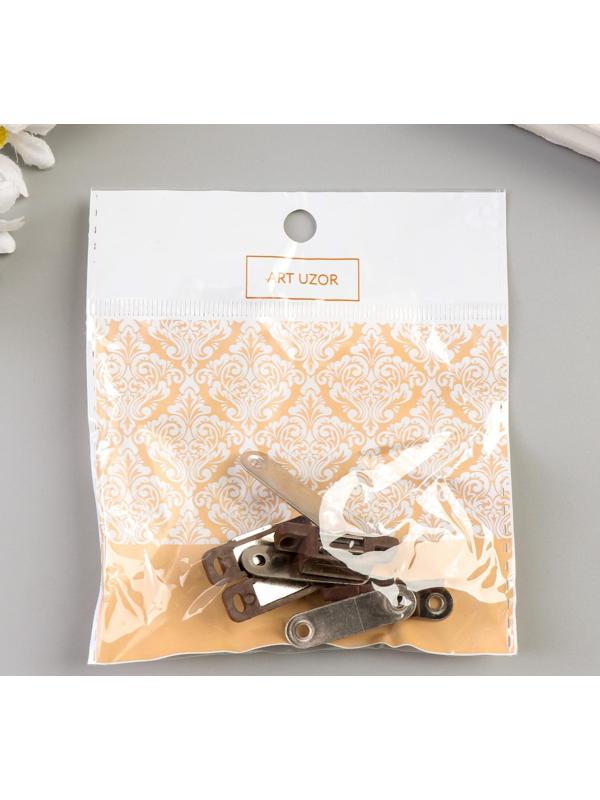 Замок магнитный (набор 4 шт)  коричневый 3х1 см