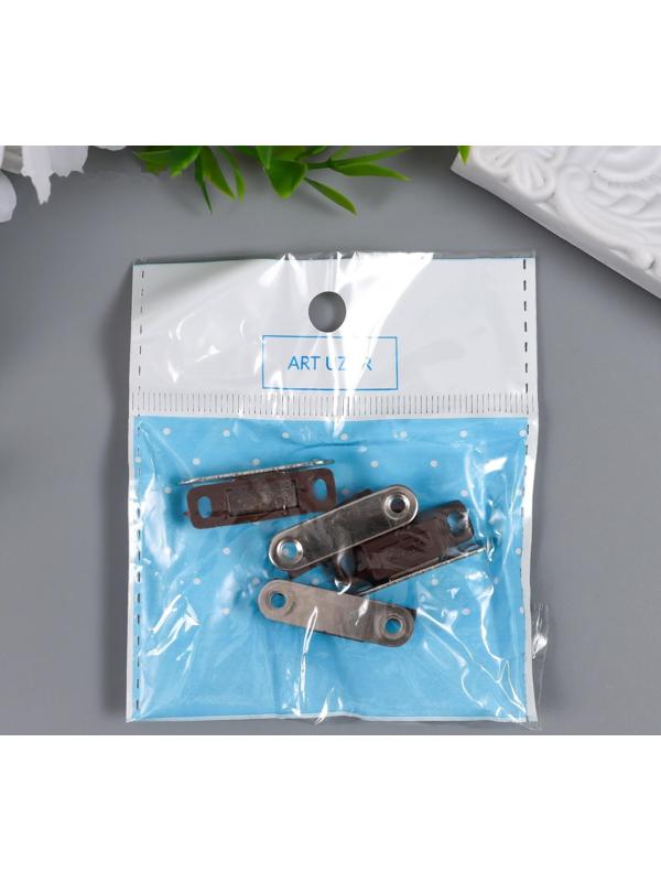 Замок магнитный (набор 4 шт)  коричневый 3х1 см