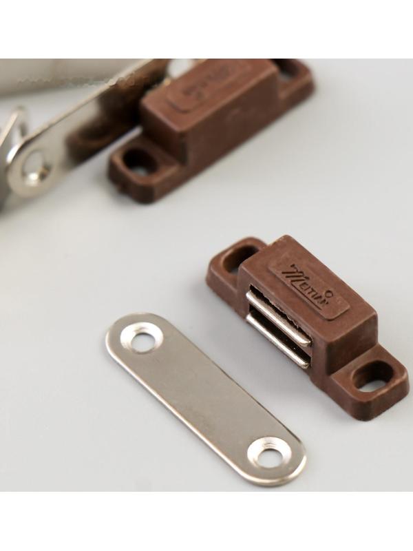 Замок магнитный (набор 4 шт)  коричневый 3х1 см