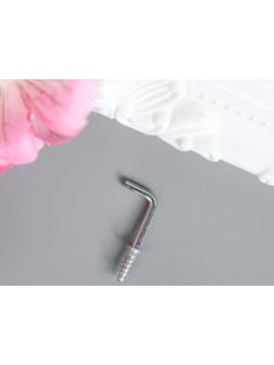 Крючок металл (набор 40 шт) серебро 2,5х0,5 см