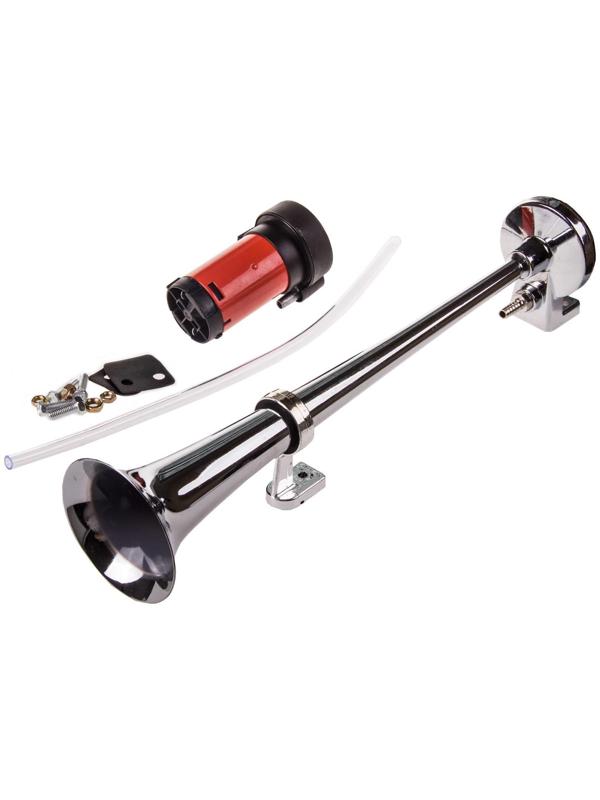 Сигнал звуковой Skyway 008, воздушный, 450 мм, 12 В, 120 Дцб, хром, S07601008