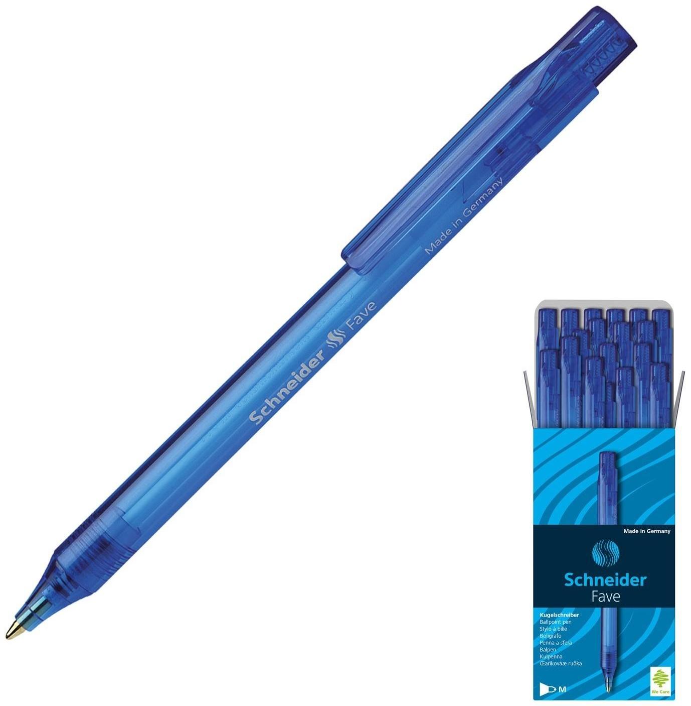 Ручка шариковая автоматическая Schneider Fave, узел 0.5 мм, чернила синие