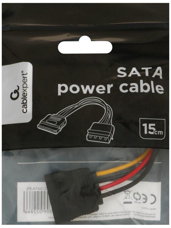Кабель-переходник питания Cablexpert CC-SATA-PS, Molex(4pin)(m)-SATA(15pin)(f), 0.15 м