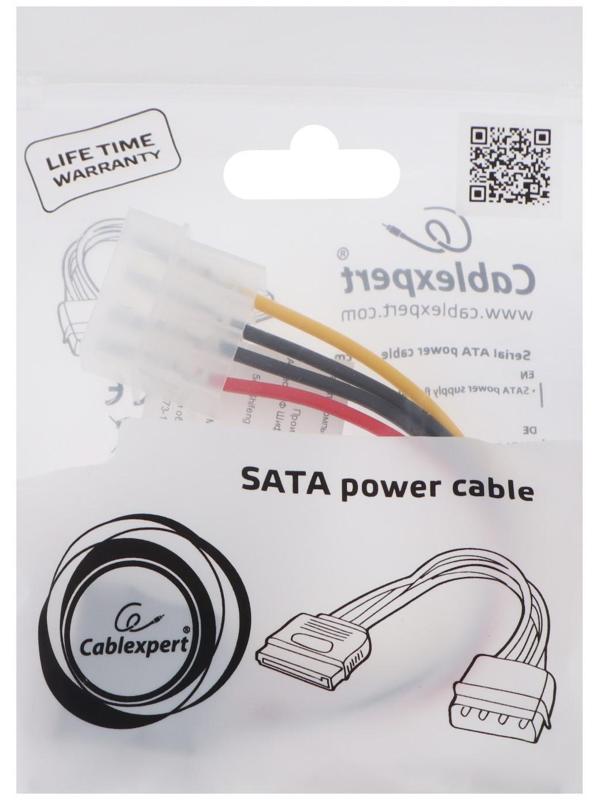 Кабель-переходник питания Cablexpert CC-SATA-PS, Molex(4pin)(m)-SATA(15pin)(f), 0.15 м