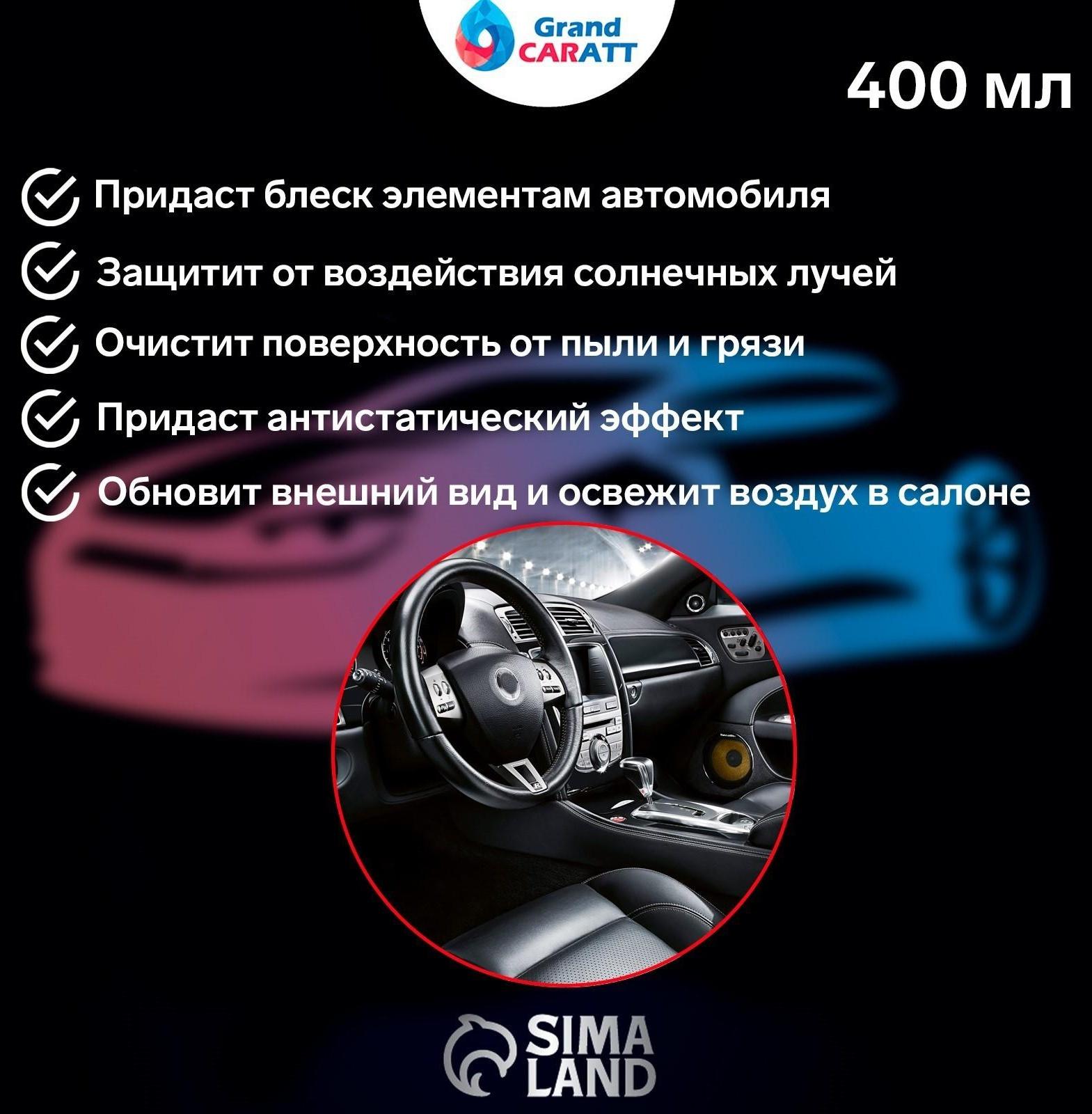 Полироль-очиститель пластика Grand Caratt, лимон, 400 мл, аэрозоль