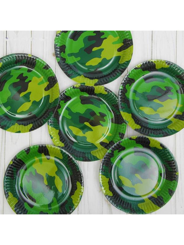 Тарелка бумажная «Камуфляж», 17 см, 6 шт.