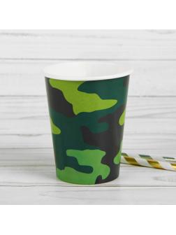 Стакан бумажный «Камуфляж», 250 мл, набор 6 шт.
