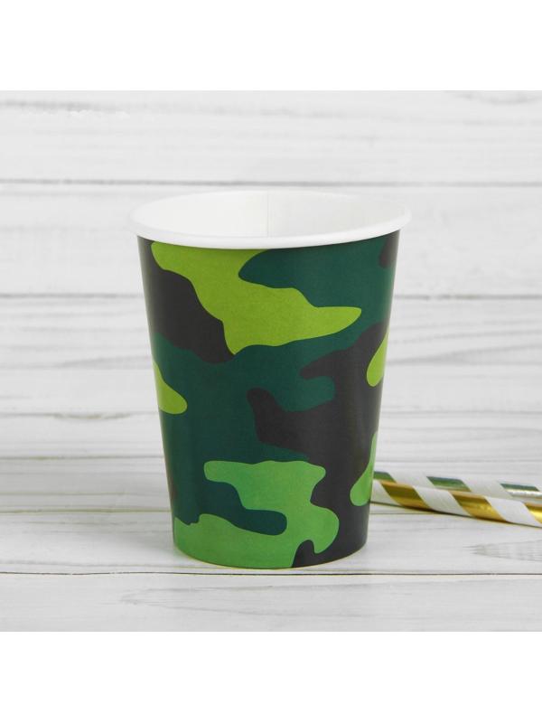 Стакан бумажный «Камуфляж», 250 мл, набор 6 шт.