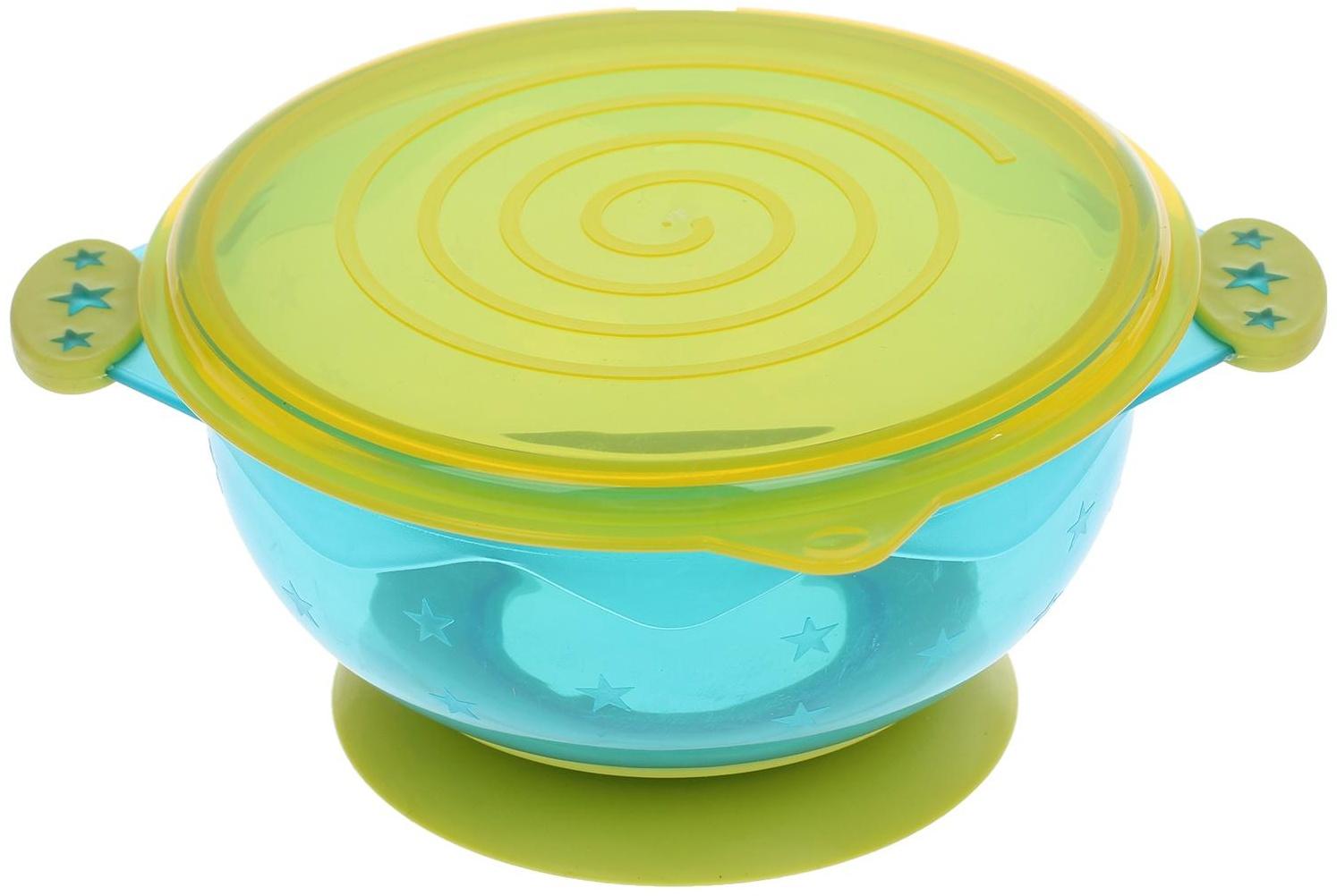 Набор детской посуды для кормления/хранения: миски на присоске, 3 шт.,150, 250, 350 мл. с крашками, от 5 мес.