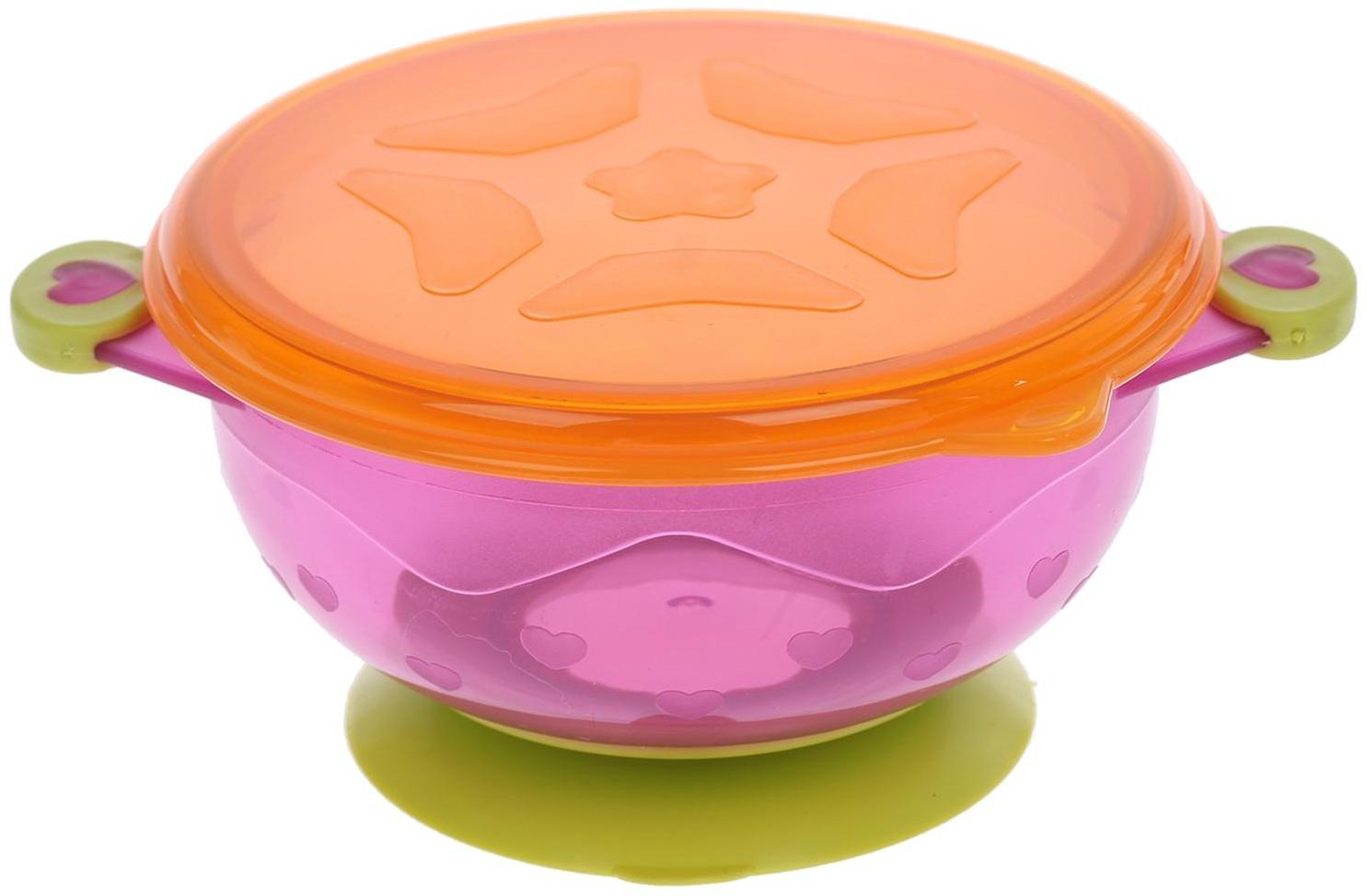 Набор детской посуды для кормления/хранения: миски на присоске, 3 шт.,150, 250, 350 мл. с крашками, от 5 мес.