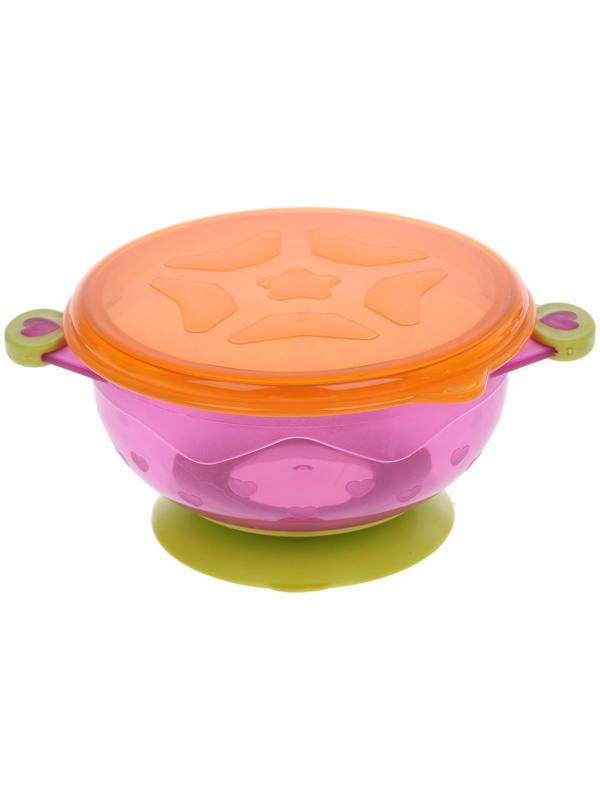 Набор детской посуды для кормления/хранения: миски на присоске, 3 шт.,150, 250, 350 мл. с крашками, от 5 мес.