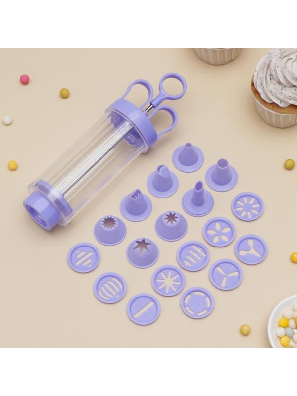 Шприц кондитерский, 18 насадок, 23×6,5×6 см