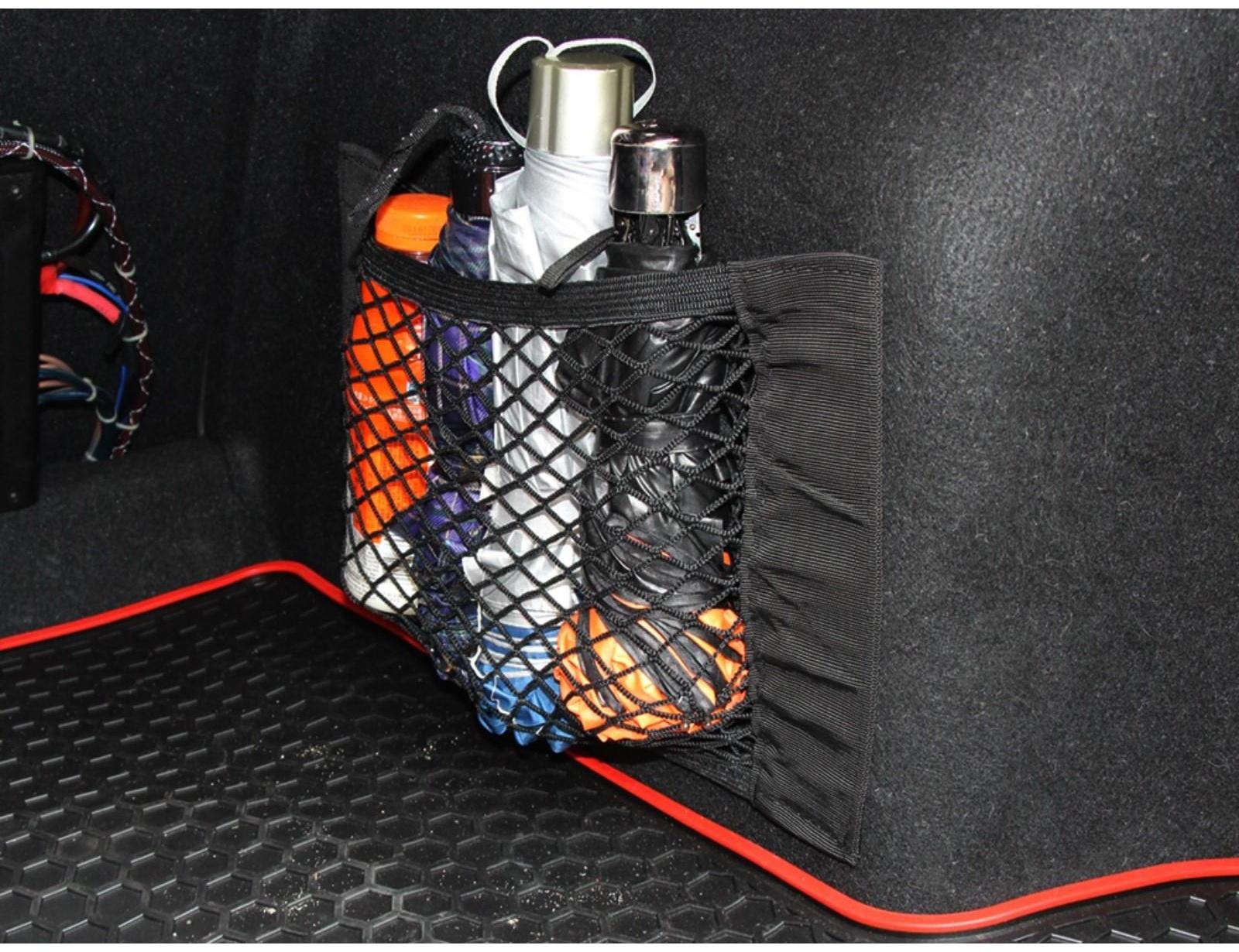 Сетка багажная TORSO для ниш, карман 25×40 см, на липкой ленте