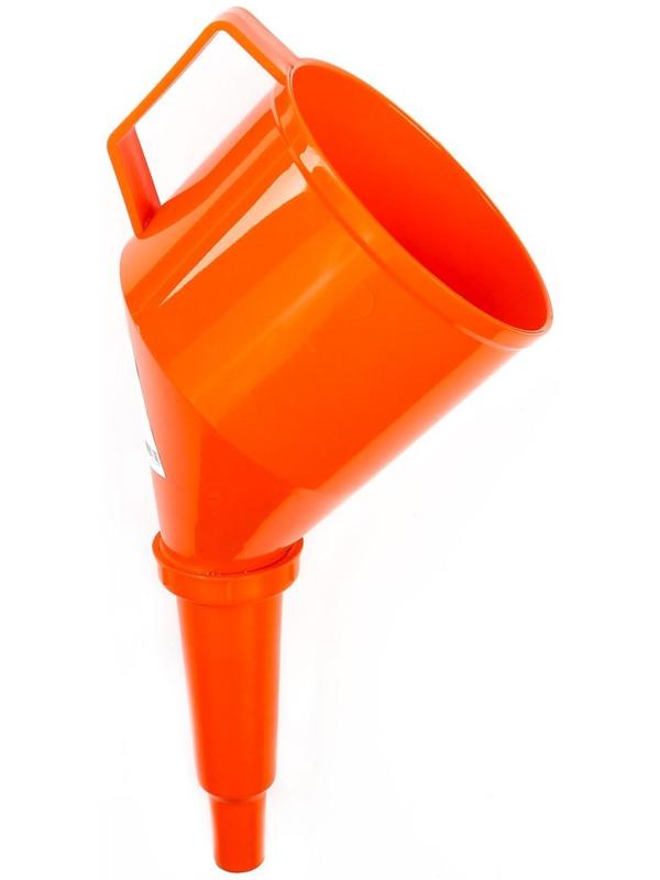 Воронка заливная с угловым носиком, с сеткой, разборная, диаметр 123 мм, длина 325 мм, МИКС