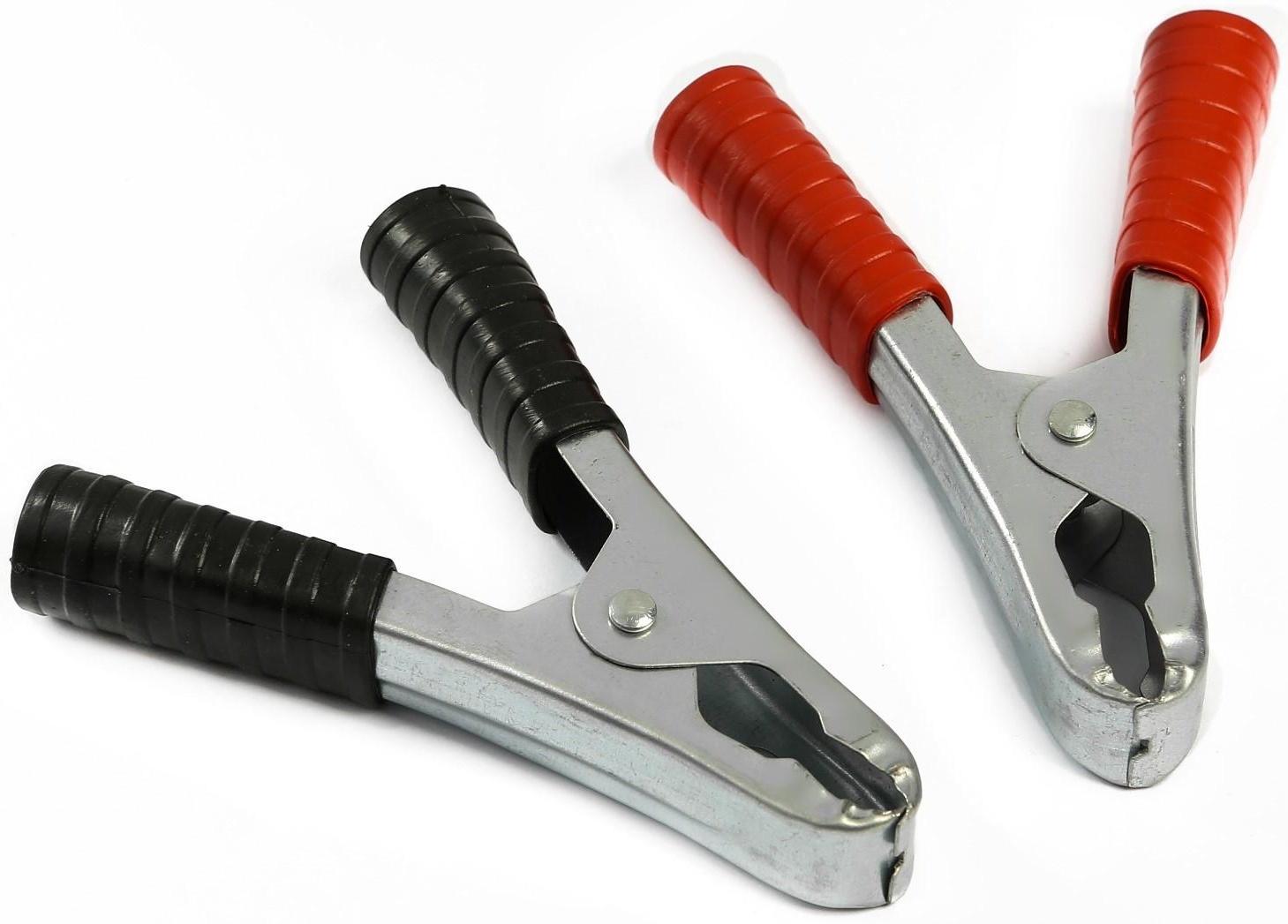 Зажимы-крокодилы для пусковых проводов, 100 А, 105 мм, набор 2 шт