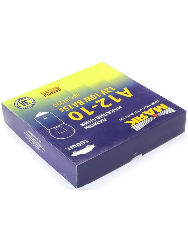 Лампа автомобильная Маяк, R10W, (BA15S), 12 В