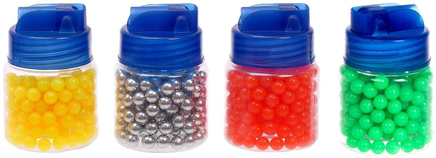 Пульки 6 мм пластиковые в банке, 200 шт., цвет МИКС