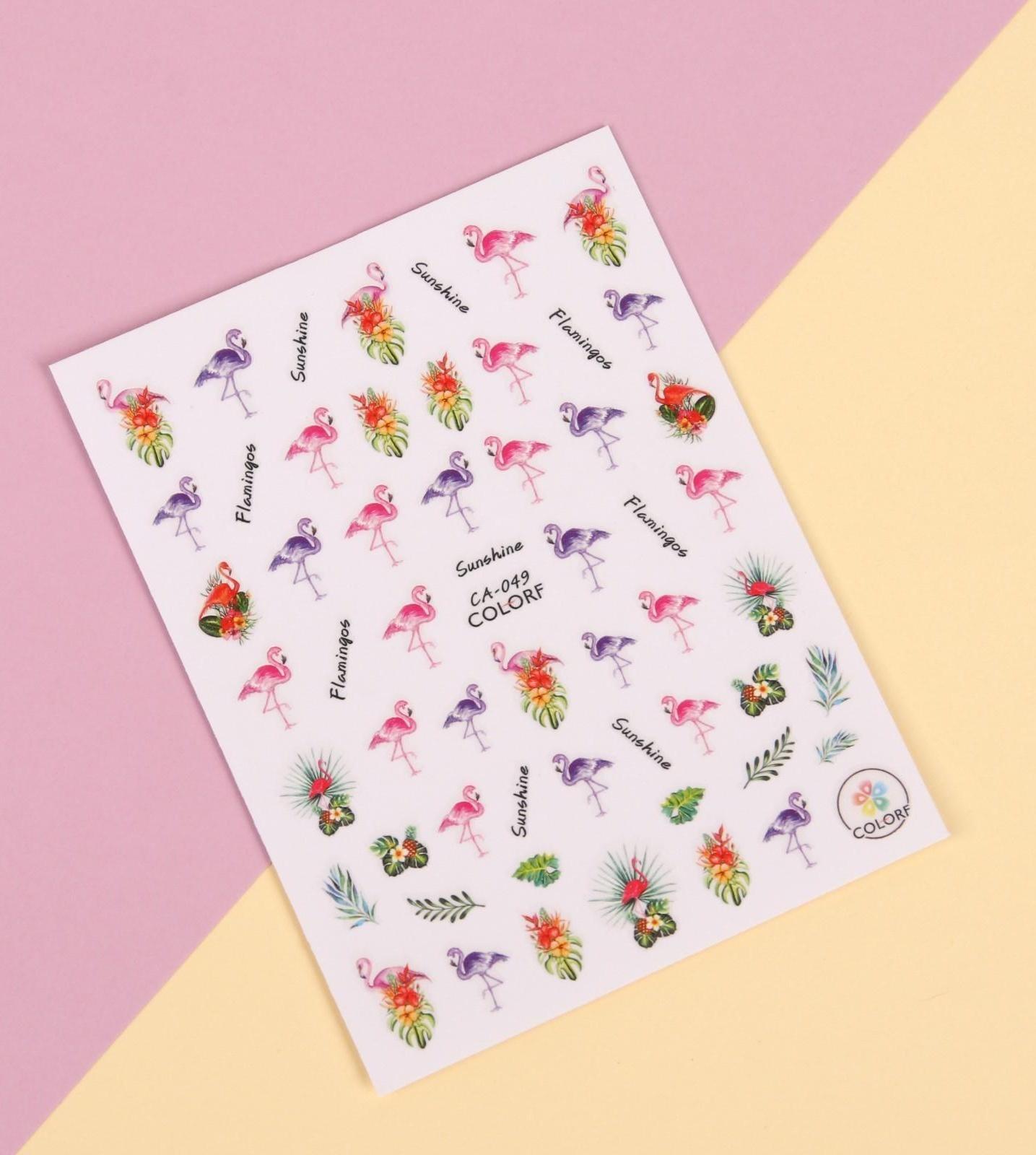 Наклейки для ногтей «Фламинго»
