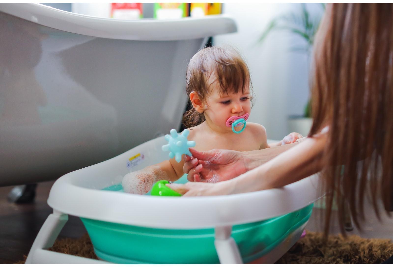 Ванночка детская складная, цвет бирюзовый