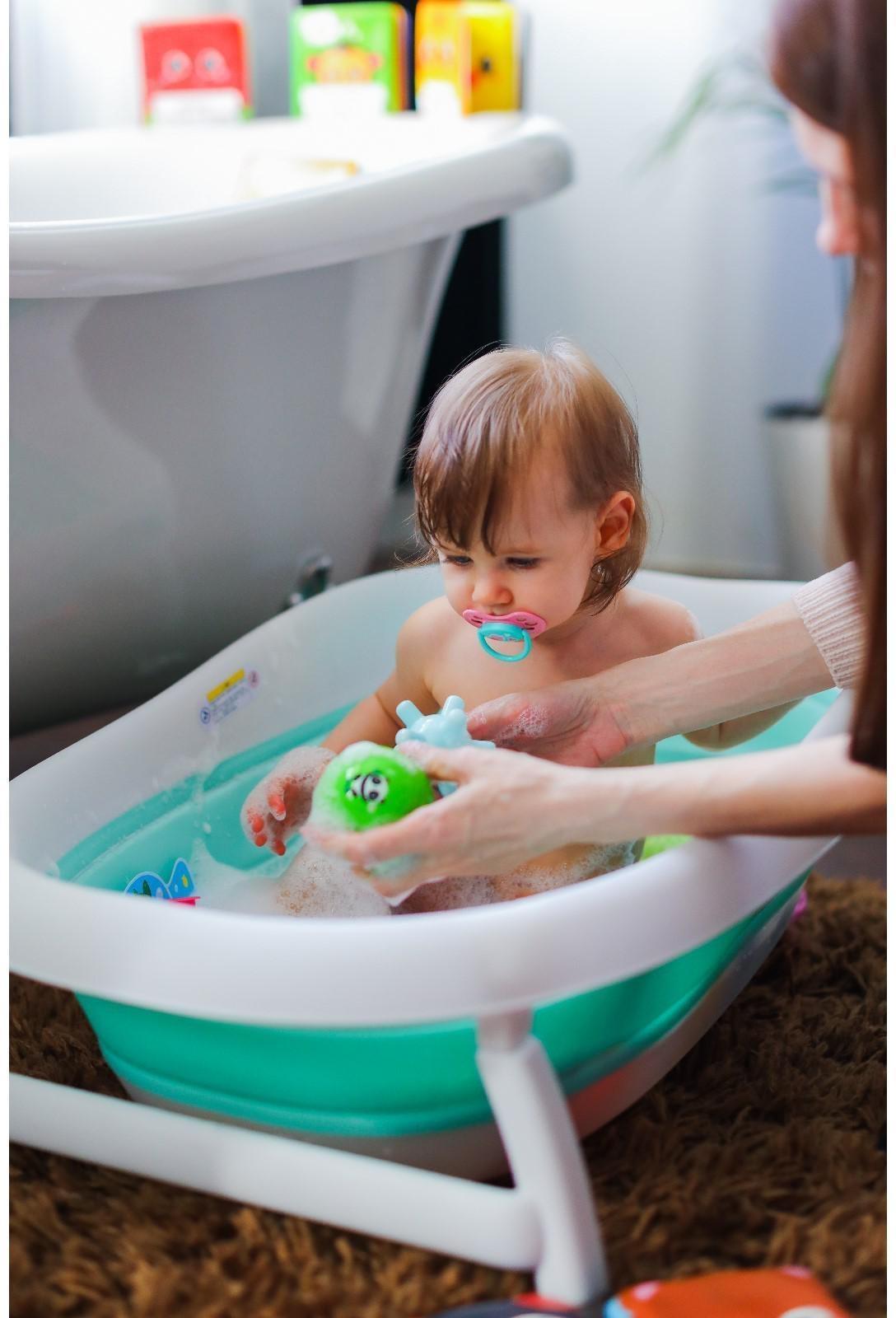 Ванночка детская складная, цвет бирюзовый